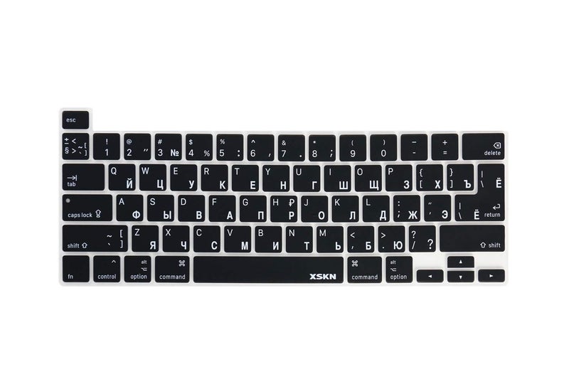 XSKN Russian Language Silicone Keyboard Cover Skin for 2019 2020 MacBook Pro 16.2 13.3 inch with Touch Bar and Touch IDA2141 A2251 A2289 A2338 M1 US & EU Common Version - Image 1